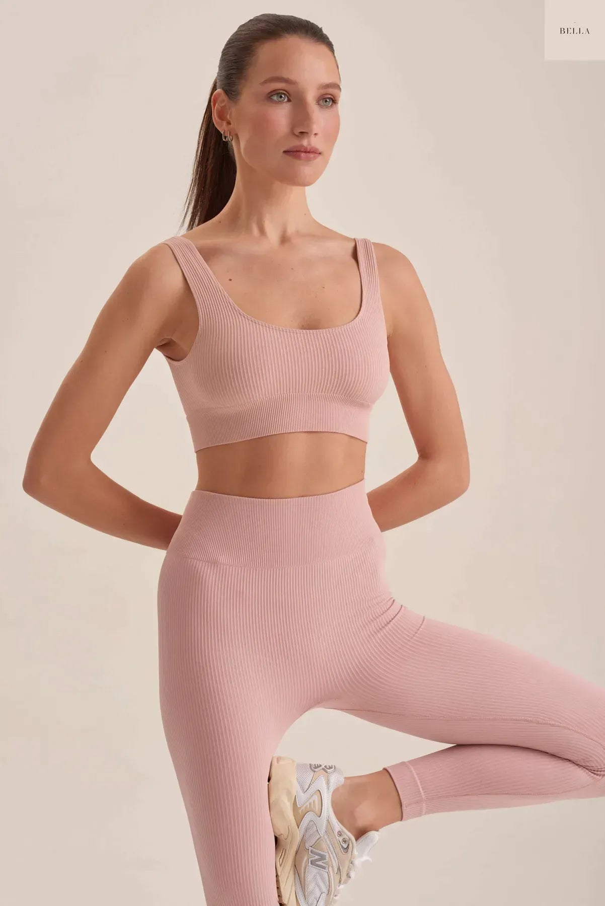 Women's Ribbed Leggings — Pink Tint