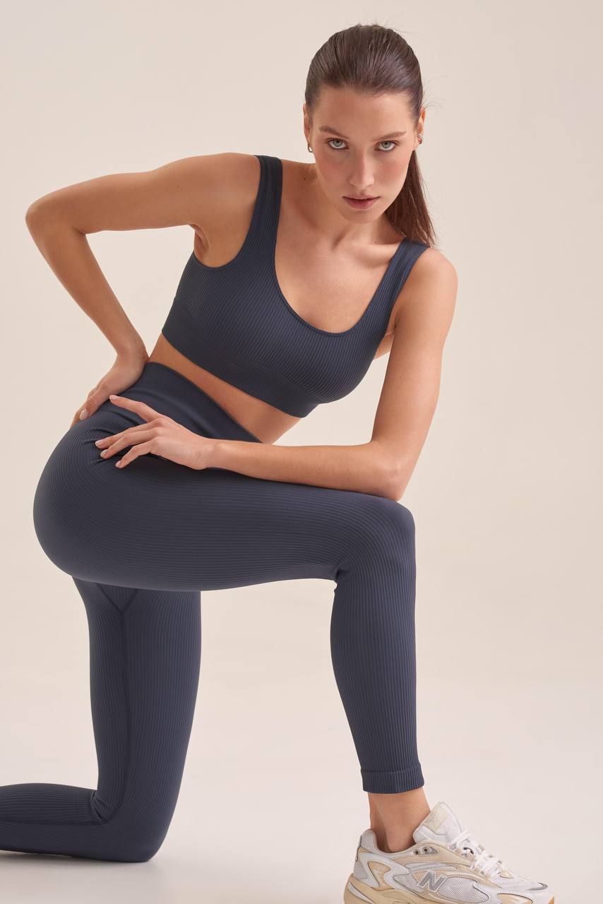 Women's Ribbed Leggings — Graphite