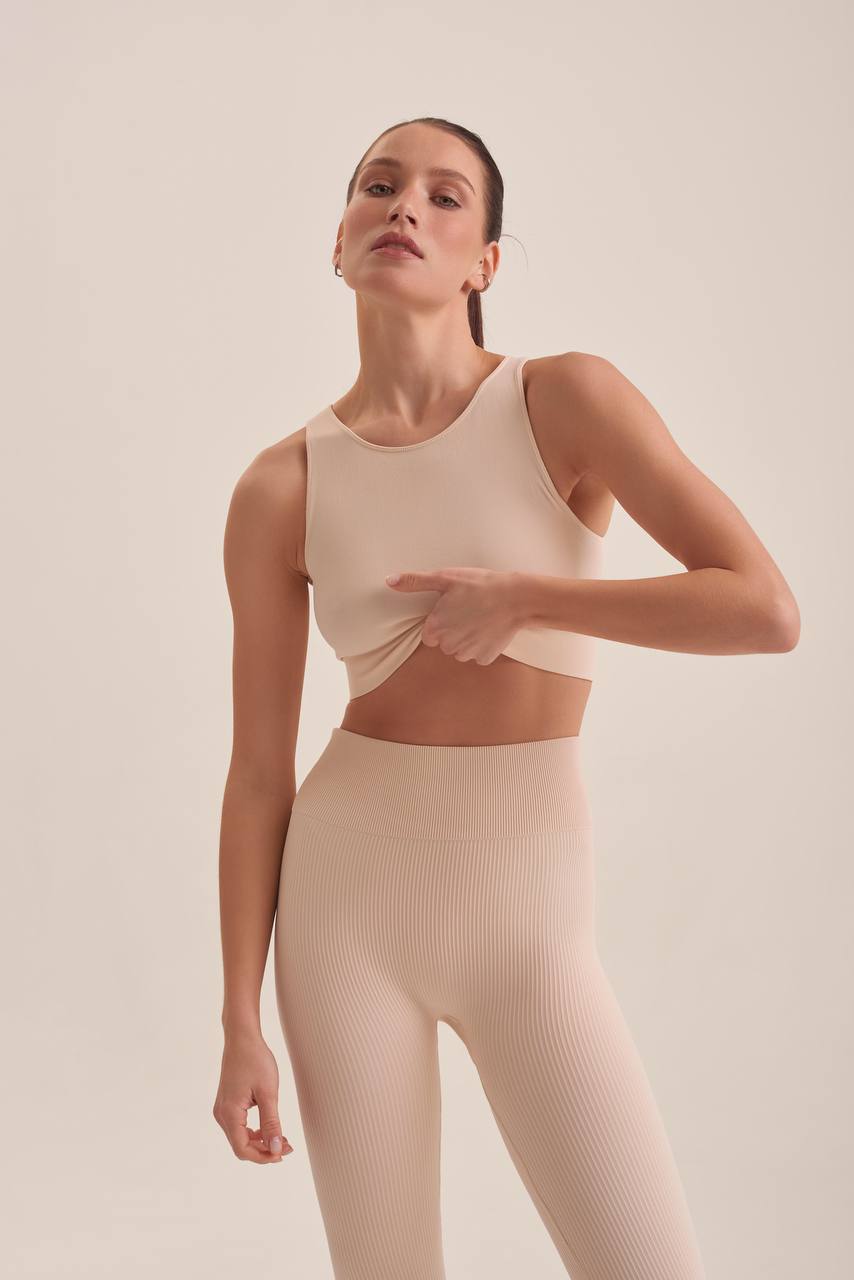 Women's Ribbed Leggings - Creme