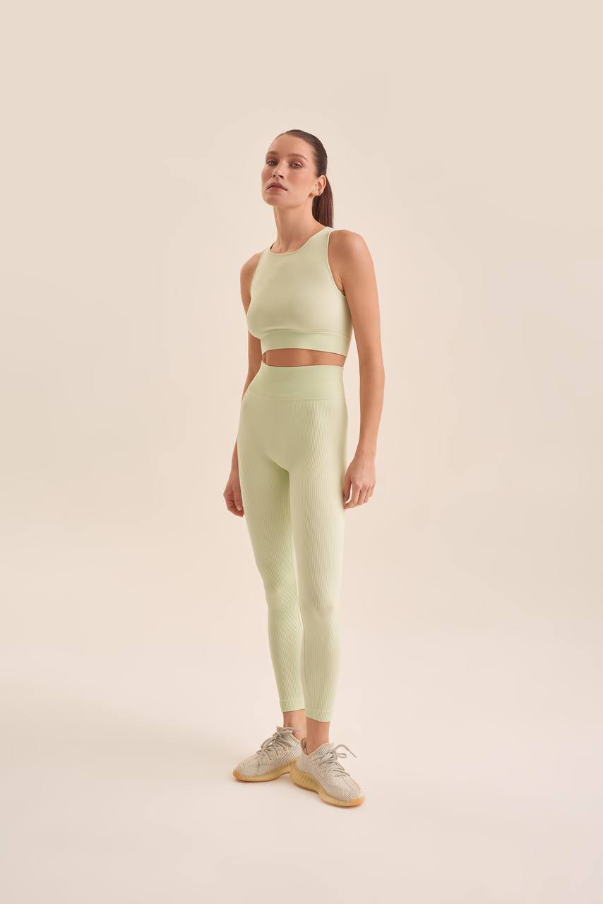 Women's Ribbed Leggings — Minty Green